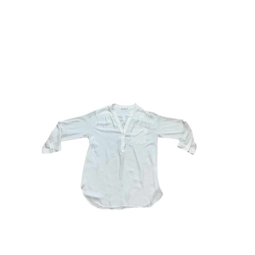 Pleione White Long Sleeve Blouse Size M